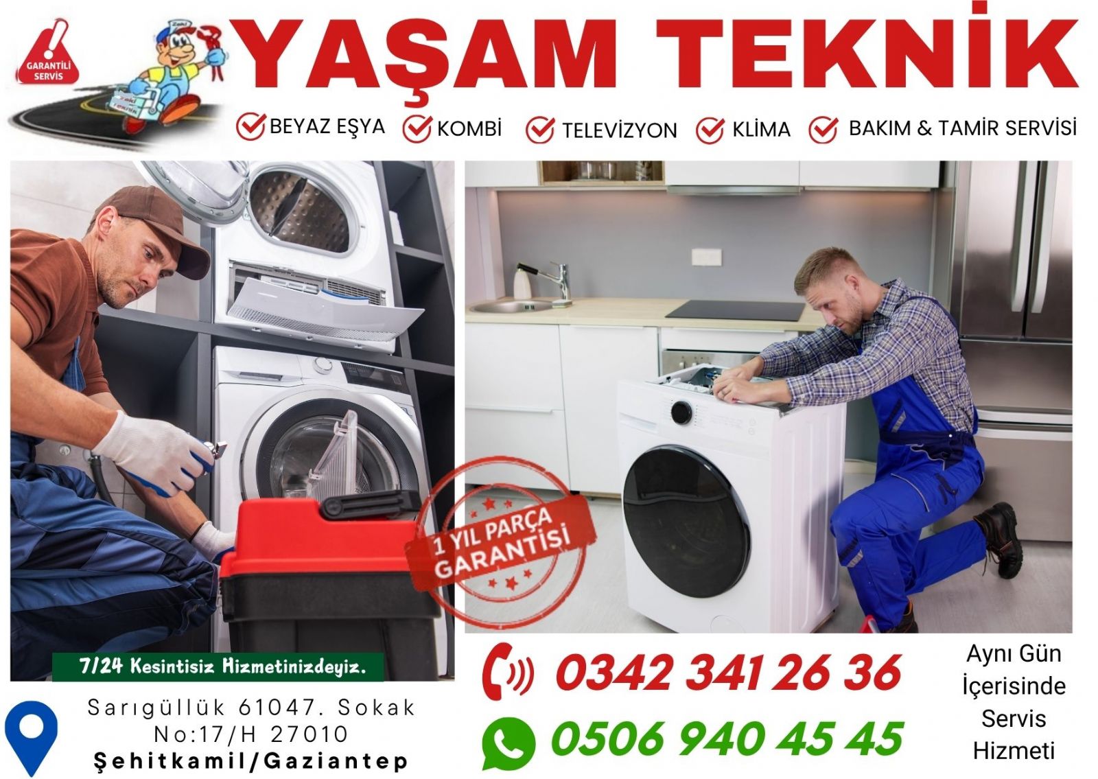 Gaziantep Beyaz Eşya Tamircisi